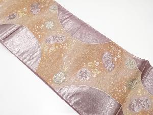 アンティーク　ヱ霞に花模様織り出し袋帯（材料）